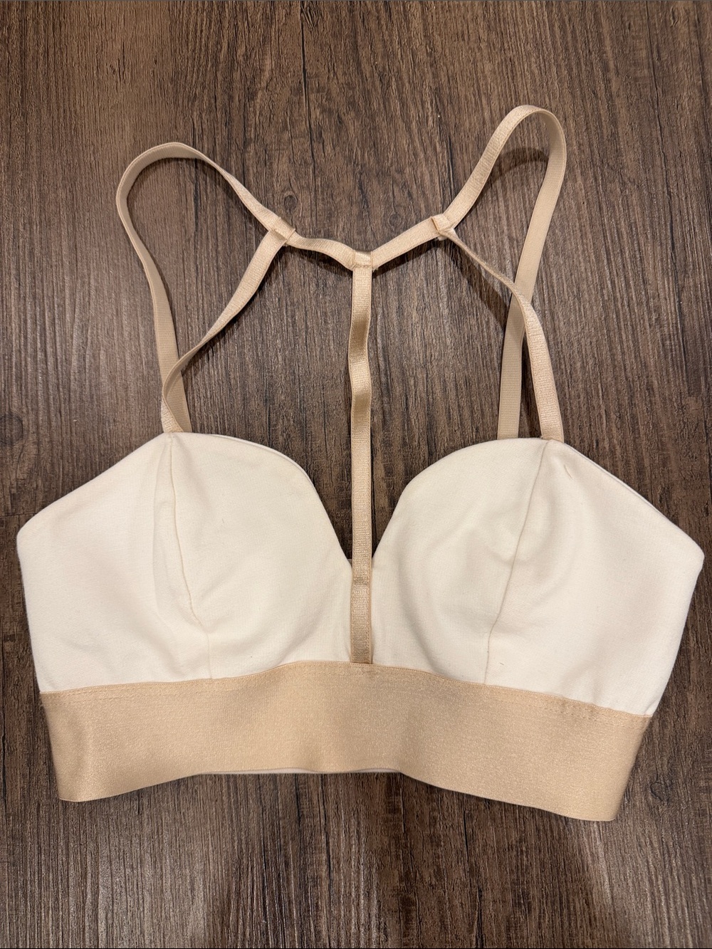 Retro bebe Cream and Nude Strappy Bralette, XS